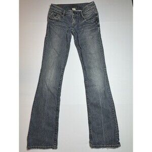 Silver Jeans Co. Women’s Bootcut Jeans 26L Cindy Aiko Y2K Hipster Distressed Hem